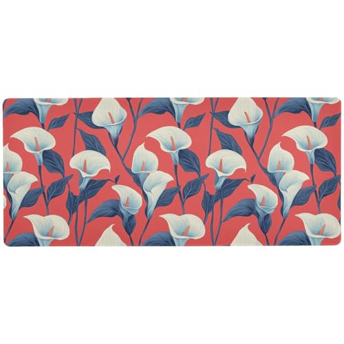 Lily Calla rote Blumen, unwaschbar, große Mauspads für Schreibtische, modernes Gaming-Mauspad, 80 x 30 cm Lily Calla rote Blumen, unwaschbar, große Mauspads für Schreibtische, modernes Gaming-Mauspad, 80 x 30 cm von KLL