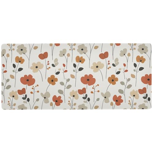 Mauspad, Motiv: Safari-Blumen, cooles, großes Schreibtisch-Mauspad für Gaming, moderne Matte für Maus, 80 x 30 cm, Beige Mauspad, Motiv: Safari-Blumen, cooles, großes Schreibtisch-Mauspad für Gaming, moderne Matte für Maus, 80 x 30 cm, Beige von KLL