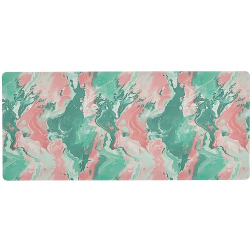 Mauspad für Schreibtische, rutschfest, groß, 80 x 30 cm, Pastellfarben, Minzgrün und Rosa Mauspad für Schreibtische, rutschfest, groß, 80 x 30 cm, Pastellfarben, Minzgrün und Rosa von KLL