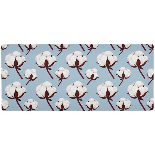 Mauspad mit Baumwollmuster, unwaschbar, für Büro, cooles Schreibtisch-Mauspad, 80 x 30 cm, Hellblau von KLL