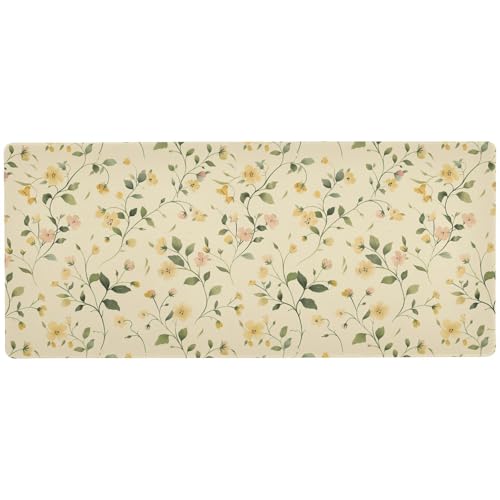 Mauspad mit Blumen, lang, kühl, für Arbeit, tragbar, Büro, Schreibtisch, 80 x 30 cm von KLL
