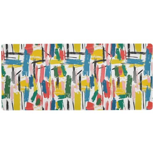Mauspad mit Farbpalettenmuster, lang, groß, für Zuhause, Büro, große und kleine Schreibtischunterlage für Tastatur und Tiere, 80 x 30 cm von KLL