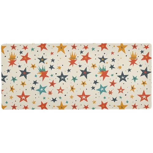Mauspad mit Kronen-Sterne-Muster, waschbar, für den Schreibtisch, praktisches Gaming-Mauspad, 80 x 30 cm Mauspad mit Kronen-Sterne-Muster, waschbar, für den Schreibtisch, praktisches Gaming-Mauspad, 80 x 30 cm von KLL