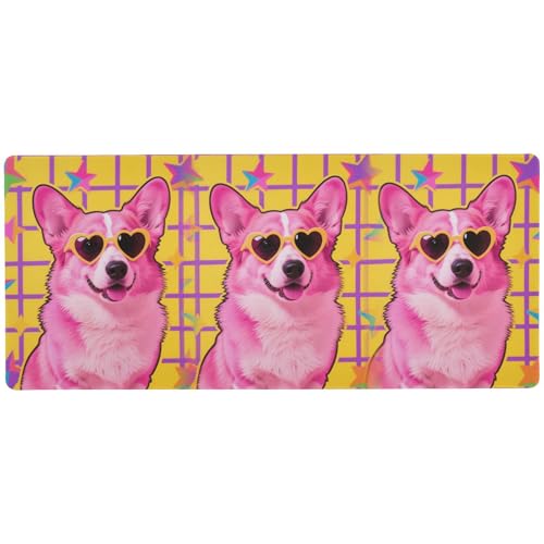 Mauspad mit niedlichem Tiermotiv, unwaschbar, rutschfest, 80 x 30 cm, Gelb Mauspad mit niedlichem Tiermotiv, unwaschbar, rutschfest, 80 x 30 cm, Gelb von KLL