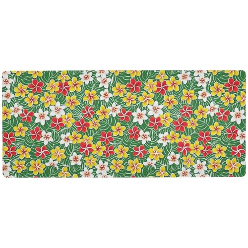 Mauspad mit tropischem Hawaii-Muster, waschbar, für Arbeit, dünne kleine Schreibtischunterlage für Tastatur und Maus, 80 x 30 cm von KLL
