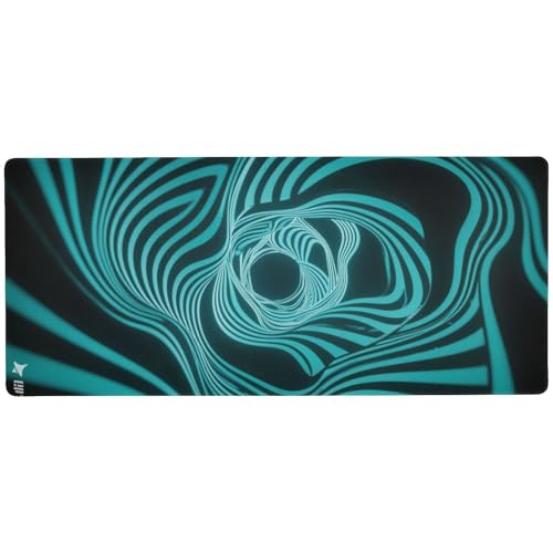 Mauspad mit unregelmäßigen Linien, praktisches Computer-Mauspad für die Arbeit, waschbar, Büro, Schreibtisch, 80 x 30 cm, Grün von KLL