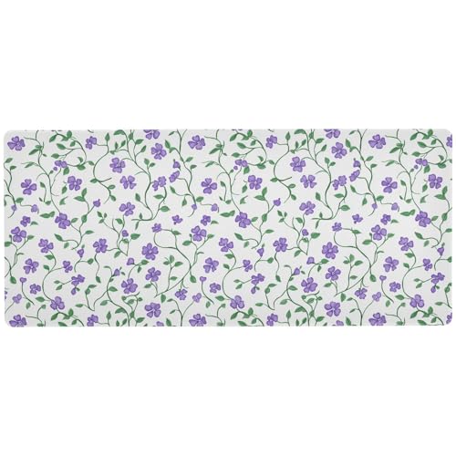 Mauspad mit violetten Blumen und grünen Ranken, wasserdicht, groß, für den Schreibtisch, für Rest Essentials, Tastatur und Mauspad, 80 x 30 cm Mauspad mit violetten Blumen und grünen Ranken, wasserdicht, groß, für den Schreibtisch, für Rest Essentials, Tastatur und Mauspad, 80 x 30 cm von KLL