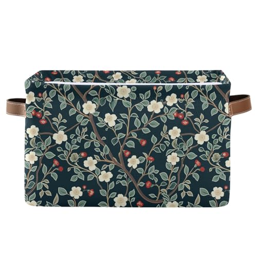 Modische Aufbewahrungskörbe mit Blumenblütenmotiv, zusammenklappbar und wasserdicht, mit stabiler Grifftasche, Dekoration, 2er-Set für Kinderspielzeug von KLL