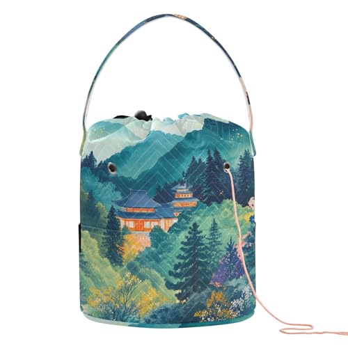 Mountian Beauty Aufbewahrungstasche für Garn, Querformat, mit Löchern, Strickwerkzeug, Bolso Para, Häkeln Mountian Beauty Aufbewahrungstasche für Garn, Querformat, mit Löchern, Strickwerkzeug, Bolso Para, Häkeln von KLL