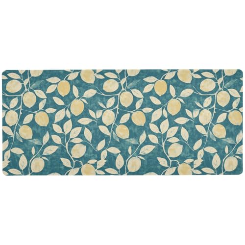 Multifunktionales großes Mauspad für Zuhause, Büro, großes Schreibtisch-Mauspad, Schreibtischmatte, 80 x 30 cm, Beige / Zitronengrün von KLL