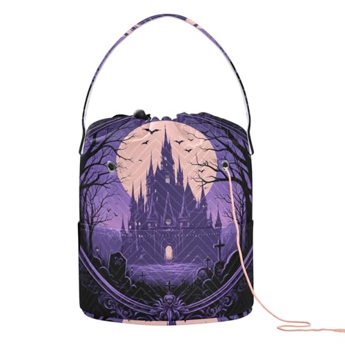 Mystery Castle Reiseaufbewahrung mit Löchern, Häkelaufbewahrung, Organizer für Strickwerkzeuge, Violett Mystery Castle Reiseaufbewahrung mit Löchern, Häkelaufbewahrung, Organizer für Strickwerkzeuge, Violett von KLL