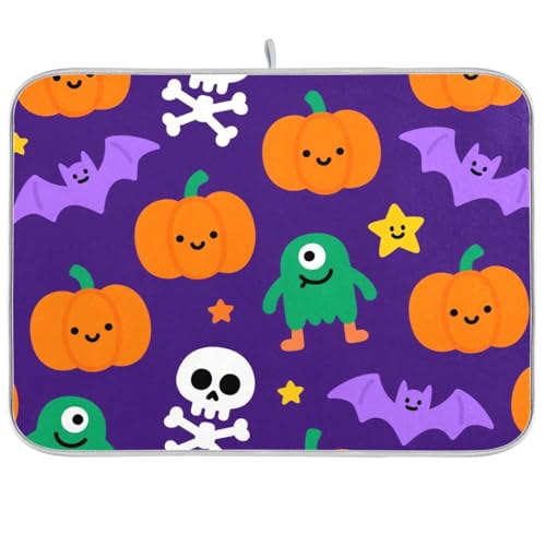 Orange Evil Halloween Kürbis Fledermaus Thekenmatte Küche Arbeitsplatte Abtropfmatte XL Abtropfmatte für Geschirr 45,7 x 61 cm Orange Evil Halloween Kürbis Fledermaus Thekenmatte Küche Arbeitsplatte Abtropfmatte XL Abtropfmatte für Geschirr 45,7 x 61 cm von KLL