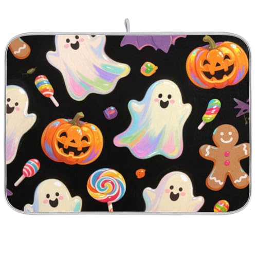 Orange Halloween Kürbis Küche Arbeitsplatte Dekor Arbeitsplatte Geschirr Abtropfmatte XL 45,7 x 61 cm Orange Halloween Kürbis Küche Arbeitsplatte Dekor Arbeitsplatte Geschirr Abtropfmatte XL 45,7 x 61 cm von KLL