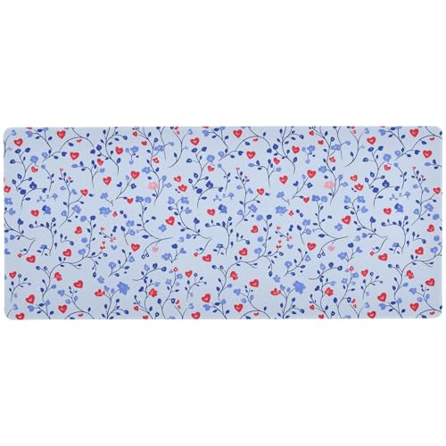 Periwinkle Country Style Valentine Modernes Gaming-Mauspad zum Schreiben, wasserdichtes Mauspad für Schreibtisch, Gaming, 80 x 30 cm von KLL