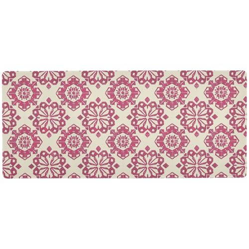 Pinkes geometrisches sechseckiges tragbares Schreibtisch-Mauspad für den Schreibtisch, wasserdicht, 80 x 30 cm von KLL