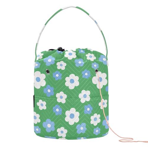 Reisetasche mit grünem Hintergrund, blau-weiße Blumen, mit Löchern, Stricknadel-Organizer für Stricknadeln, Bolso para manualidades Reisetasche mit grünem Hintergrund, blau-weiße Blumen, mit Löchern, Stricknadel-Organizer für Stricknadeln, Bolso para manualidades von KLL