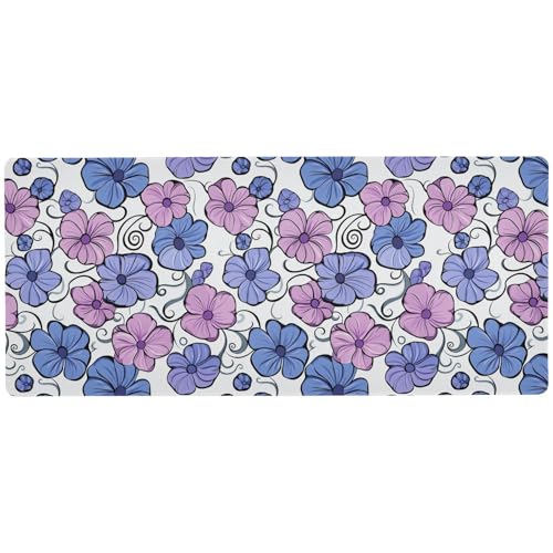 Rutschfeste Schreibtischunterlage für Tastatur und Maus für Reisen, dünnes großes Mauspad, 80 x 30 cm, Blau und Rosa von KLL