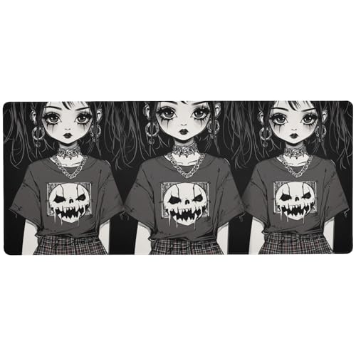Rutschfeste Schreibtischunterlage für Tastatur und Tiere, Gothic-Anime-Girl, Schwarz, 80 x 30 cm Rutschfeste Schreibtischunterlage für Tastatur und Tiere, Gothic-Anime-Girl, Schwarz, 80 x 30 cm von KLL