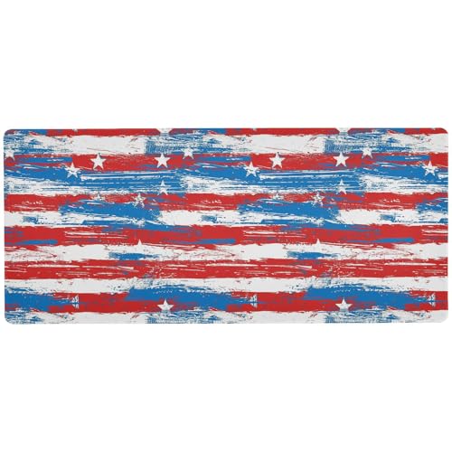 Rutschfestes Mauspad mit Motiven der amerikanischen Flagge, Anime zum Schreiben, wasserdicht, kleine Schreibtischunterlage für Tastatur und Tier, 80 x 30 cm Rutschfestes Mauspad mit Motiven der amerikanischen Flagge, Anime zum Schreiben, wasserdicht, kleine Schreibtischunterlage für Tastatur und Tier, 80 x 30 cm von KLL