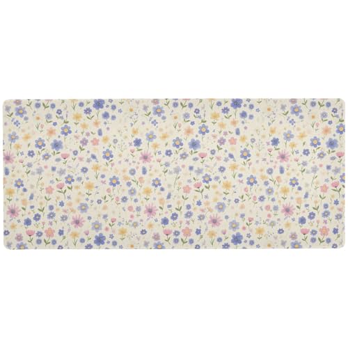 Rutschfestes Schreibtisch-Mauspad zum Schreiben, Motiv: Frühlingsfrische Blumen, wasserdicht, großes Mauspad, 80 x 30 cm Rutschfestes Schreibtisch-Mauspad zum Schreiben, Motiv: Frühlingsfrische Blumen, wasserdicht, großes Mauspad, 80 x 30 cm von KLL
