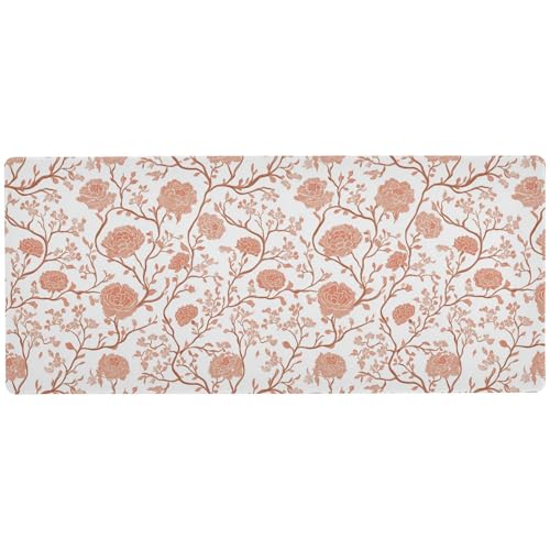 Rutschfestes großes Schreibtisch-Mauspad mit Retro-Blumen für den Schreibtisch, cooles Schreibtisch-Mauspad, 80 x 30 cm Rutschfestes großes Schreibtisch-Mauspad mit Retro-Blumen für den Schreibtisch, cooles Schreibtisch-Mauspad, 80 x 30 cm von KLL