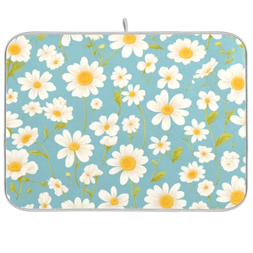 Saugfähige Matte für Geschirr, Trocknermatte, 45,7 x 61 cm, Blau / Weiß Saugfähige Matte für Geschirr, Trocknermatte, 45,7 x 61 cm, Blau / Weiß von KLL