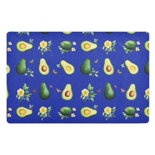 Schmutzfang-Fußmatte, 81,3 x 50,8 cm, rutschfeste Gummi-Bodenmatten, saugfähige Läufer, Teppiche für Zuhause, Eingangsbereich, Außenbereich, Terrasse, Veranda, Avocado, Obst, Königsblau Schmutzfang-Fußmatte, 81,3 x 50,8 cm, rutschfeste Gummi-Bodenmatten, saugfähige Läufer, Teppiche für Zuhause, Eingangsbereich, Außenbereich, Terrasse, Veranda, Avocado, Obst, Königsblau von KLL