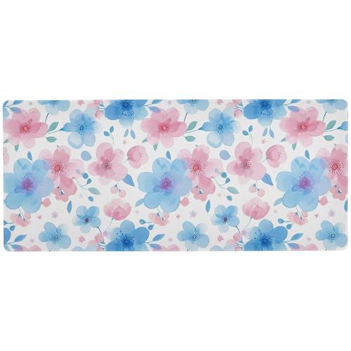 Schreibtischunterlage für Tastatur und Maus, unwaschbar, Pastellfarbene Blumen, 80 x 30 cm Schreibtischunterlage für Tastatur und Maus, unwaschbar, Pastellfarbene Blumen, 80 x 30 cm von KLL
