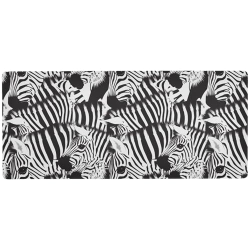 Schreibtischunterlage mit Zebras-Druckmuster, Schwarz und Weiß, lange Schreibtischunterlage für Tastatur und Tier, cooles Schreibtisch-Mauspad, 80 x 30 cm Schreibtischunterlage mit Zebras-Druckmuster, Schwarz und Weiß, lange Schreibtischunterlage für Tastatur und Tier, cooles Schreibtisch-Mauspad, 80 x 30 cm von KLL