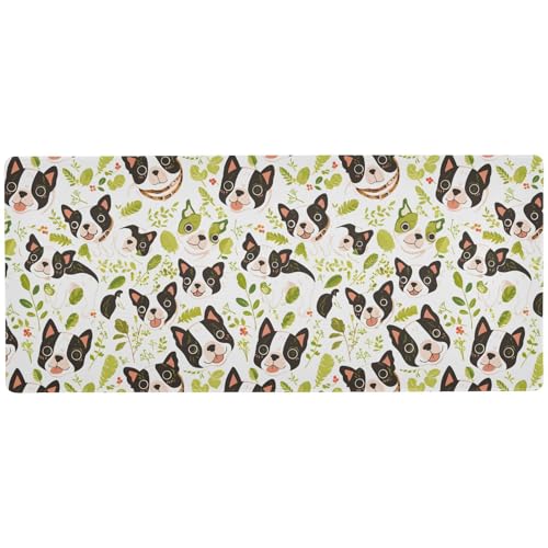 Simple Boston Dogs Green Spring Moderne Schreibtischunterlage für Tastatur und Tier für den Schreibtisch, cooles großes Mauspad, 80 x 30 cm von KLL