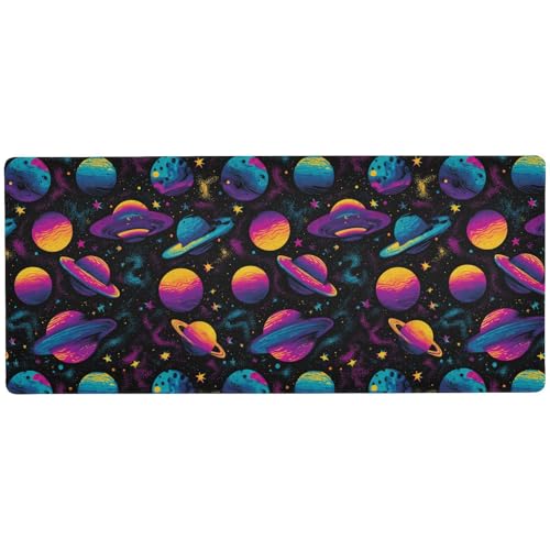 Space Planet Bunte Cartoon-Schreibtischunterlage für Tastatur und Tier, dünne kleine Schreibtischunterlage für Tastatur und Tiere, 80 x 30 cm Space Planet Bunte Cartoon-Schreibtischunterlage für Tastatur und Tier, dünne kleine Schreibtischunterlage für Tastatur und Tiere, 80 x 30 cm von KLL