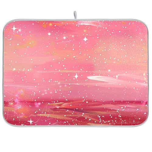 Sparkling Stars Abtropfmatte für Küche, Theke, Abtropfmatte für Küche, groß, 45,7 x 61 cm, Rosa Sparkling Stars Abtropfmatte für Küche, Theke, Abtropfmatte für Küche, groß, 45,7 x 61 cm, Rosa von KLL