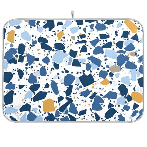 Terrazzo Abtropfmatte mit Muster Glory Blue, maschinenwaschbar, extra große Abtropfmatte für Geschirr, 45,7 x 61 cm Terrazzo Abtropfmatte mit Muster Glory Blue, maschinenwaschbar, extra große Abtropfmatte für Geschirr, 45,7 x 61 cm von KLL