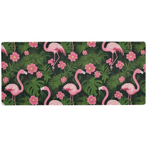 Tropische Flamingos Palmenblätter Blumen Lebendiges Rosa Großes Mauspad für Schreibtisch zum Schreiben Dünnes großes Mauspad Gaming 80 x 30 cm Tropische Flamingos Palmenblätter Blumen Lebendiges Rosa Großes Mauspad für Schreibtisch zum Schreiben Dünnes großes Mauspad Gaming 80 x 30 cm von KLL