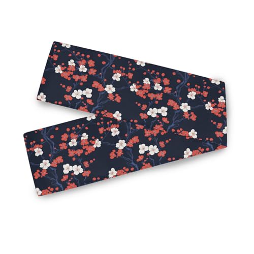 Ukiyo-e Tischläufer mit rotem und weißem Kirschblüten, dekorativer Spinnennetz-Tischläufer, 33 x 177,8 cm, wiederverwendbar, Herbst-Tischläufer, Caminito para mesa de comedor, 177,8 cm lang Ukiyo-e Tischläufer mit rotem und weißem Kirschblüten, dekorativer Spinnennetz-Tischläufer, 33 x 177,8 cm, wiederverwendbar, Herbst-Tischläufer, Caminito para mesa de comedor, 177,8 cm lang von KLL