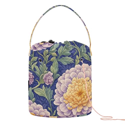 Vintage Dahlie Blume Bunte Basteltasche Tragbar Handwerk Organizer für Stricknadeln Bolso Para Hilos de Crochet Vintage Dahlie Blume Bunte Basteltasche Tragbar Handwerk Organizer für Stricknadeln Bolso Para Hilos de Crochet von KLL