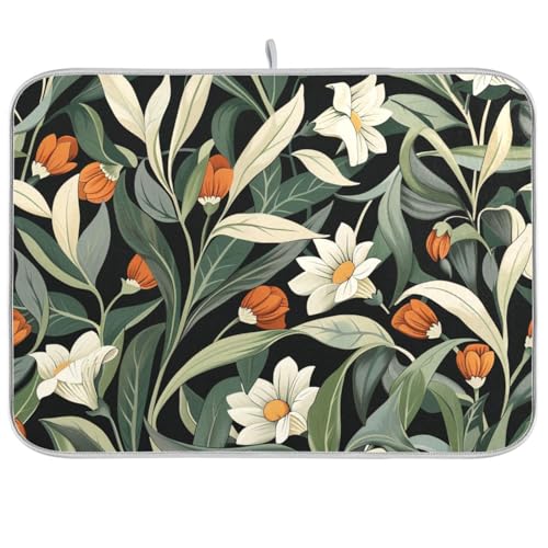 William Morris Wild Floral Trockner Küchenmatte Geschirrabtropfmatte Jumbo-Abtropfmatte 45,7 x 61 cm William Morris Wild Floral Trockner Küchenmatte Geschirrabtropfmatte Jumbo-Abtropfmatte 45,7 x 61 cm von KLL