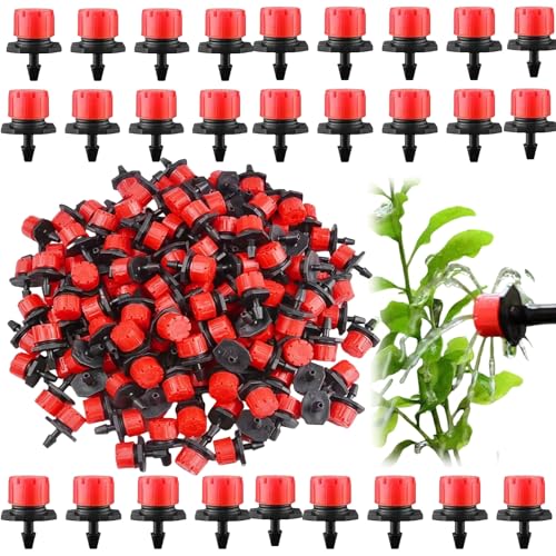 Bewässerung Tropfer Sprinkler,100pcs Bewaesserung Sprinkler,Kunststoff Micro Flow Sprinkler,Micro Drip System Reihentropfer,Einstellbare Micro Drip BewäSserungssprinkler,Emitter Bewässerungsregner von KLLJ