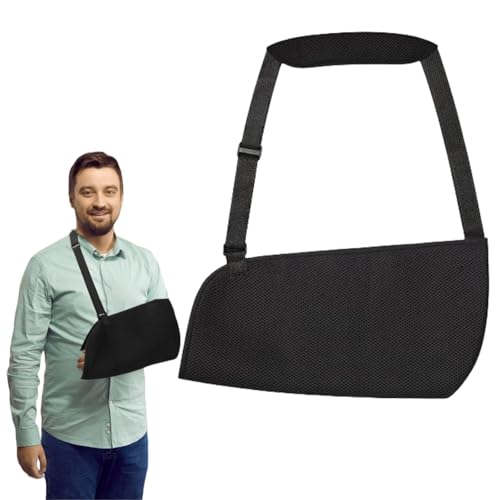 KLLJ Verstellbare Armstütze für gebrochenen Arm,AEinstellbar Armschlaufe für Damen Herren,Atmungsaktive Schulterstütze,Armschlaufe Mit Atmungsaktivem Mesh von KLLJ