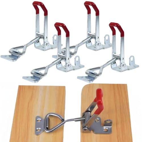 Spannverschluss,4 Stück Metall Hebel Verschluss,Spannverschluss Edelstahl,Spannverschluss Kistenverschluss,Kniehebelspanner Schnellspanner,Waagrechtspanner, Capacité de Charge Jusqu'à von KLLJ