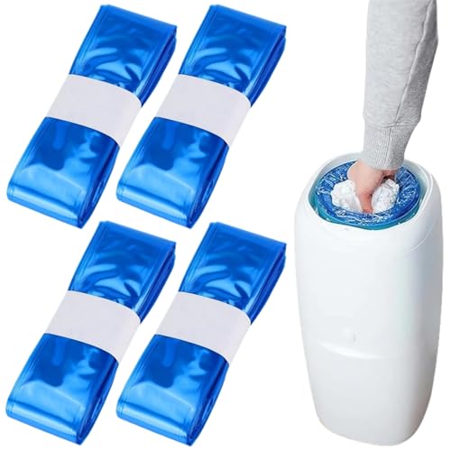 Windeleimer Nachfüllkassetten,4pcs Windeleimer Nachfüllfolie,Nachfüllkassette Nachfüllpackung,Nachfüllfolie Windeleimer,Windeleimer Nachfüllfolienringe Nachfüllbeutel von KLLJ
