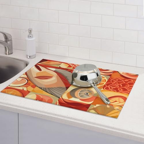 Abtropfmatten für Küchentheke, super saugfähig, wendbar, Mikrofaser, Küchenarbeitsplatte, Schutz, Hummer und Krabbengeschirr, 45,7 x 61 cm Abtropfmatten für Küchentheke, super saugfähig, wendbar, Mikrofaser, Küchenarbeitsplatte, Schutz, Hummer und Krabbengeschirr, 45,7 x 61 cm von KLLTYHMU