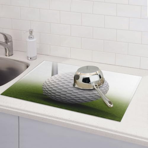 Abtropfmatten für Küchentheke, super saugfähig, wendbar, Mikrofaser, Küchenarbeitsplattenschutz, Golfballgeschirr, Abtropfmatte, 45,7 x 61 cm Abtropfmatten für Küchentheke, super saugfähig, wendbar, Mikrofaser, Küchenarbeitsplattenschutz, Golfballgeschirr, Abtropfmatte, 45,7 x 61 cm von KLLTYHMU