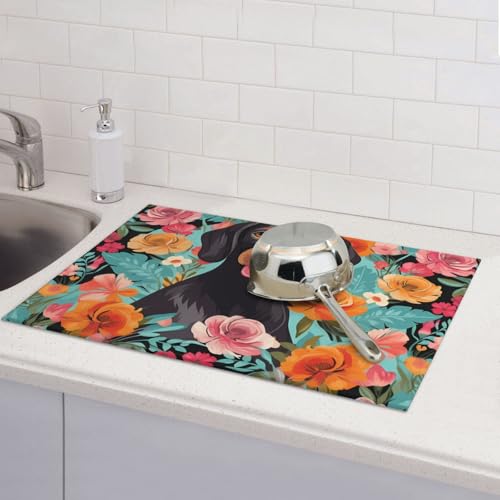 Abtropfmatten für Küchentheke, super saugfähig, wendbar, Mikrofaser, Küchenarbeitsplattenschutz, Hundeschirr, Abtropfmatte, 45,7 x 61 cm Abtropfmatten für Küchentheke, super saugfähig, wendbar, Mikrofaser, Küchenarbeitsplattenschutz, Hundeschirr, Abtropfmatte, 45,7 x 61 cm von KLLTYHMU