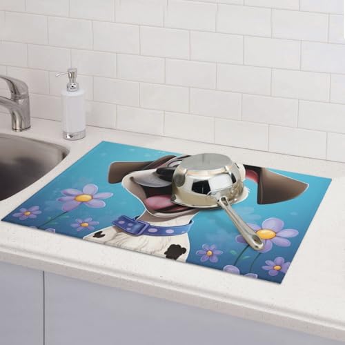 Abtropfmatten für Küchentheke, super saugfähig, wendbar, Mikrofaser, Küchenarbeitsplattenschutz, Hundeschirr, Abtropfmatte, 45,7 x 61 cm Abtropfmatten für Küchentheke, super saugfähig, wendbar, Mikrofaser, Küchenarbeitsplattenschutz, Hundeschirr, Abtropfmatte, 45,7 x 61 cm von KLLTYHMU