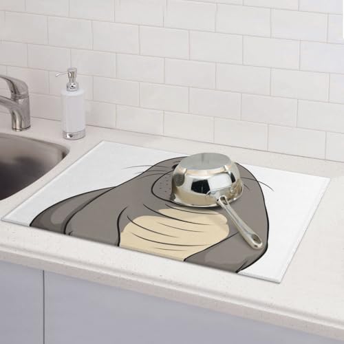 Abtropfmatten für Küchentheke, super saugfähig, wendbar, Mikrofaser, Küchenarbeitsplattenschutz, Walrossgeschirr, Abtropfmatte, 45,7 x 61 cm Abtropfmatten für Küchentheke, super saugfähig, wendbar, Mikrofaser, Küchenarbeitsplattenschutz, Walrossgeschirr, Abtropfmatte, 45,7 x 61 cm von KLLTYHMU
