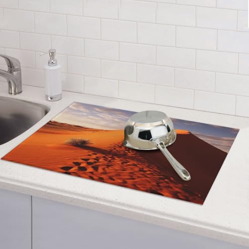 Abtropfmatten für Küchentheke, super saugfähig, wendbar, Mikrofaser, Küchenarbeitsplattenschutz, Wüstengeschirr, Abtropfmatte, 45,7 x 61 cm Abtropfmatten für Küchentheke, super saugfähig, wendbar, Mikrofaser, Küchenarbeitsplattenschutz, Wüstengeschirr, Abtropfmatte, 45,7 x 61 cm von KLLTYHMU