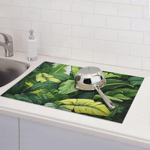 Abtropfmatten für Küchentheke, super saugfähig, wendbar, Mikrofaser, Küchenarbeitsplattenschutz, niedliche Bananenblätter, Abtropfmatte, 45,7 x 61 cm Abtropfmatten für Küchentheke, super saugfähig, wendbar, Mikrofaser, Küchenarbeitsplattenschutz, niedliche Bananenblätter, Abtropfmatte, 45,7 x 61 cm von KLLTYHMU