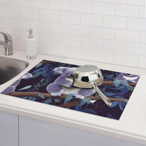 Abtropfmatten für Küchentheke, super saugfähig, wendbar, Mikrofaser, Küchenarbeitsplattenschutz, schöne Koala-Gerichte, Abtropfmatte, 45,7 x 61 cm Abtropfmatten für Küchentheke, super saugfähig, wendbar, Mikrofaser, Küchenarbeitsplattenschutz, schöne Koala-Gerichte, Abtropfmatte, 45,7 x 61 cm von KLLTYHMU