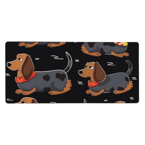 Großes Gaming-Mauspad, 40,6 x 90,2 cm, rutschfestes, verlängertes XXL-Mauspad, lange Schreibtischunterlage mit genähten Kanten, für Tastatur, Heimbüro, Gaming, Arbeit, I Love My Dog Dackel, große Großes Gaming-Mauspad, 40,6 x 90,2 cm, rutschfestes, verlängertes XXL-Mauspad, lange Schreibtischunterlage mit genähten Kanten, für Tastatur, Heimbüro, Gaming, Arbeit, I Love My Dog Dackel, große von KLLTYHMU